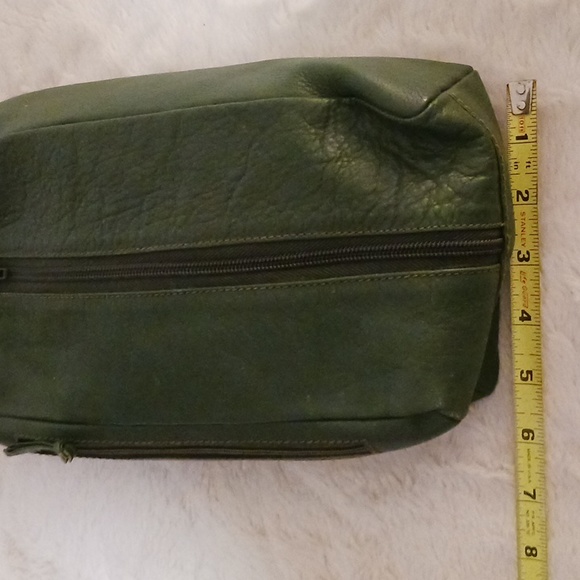 Green leather men/woman travel bag - Picture 8 of 9